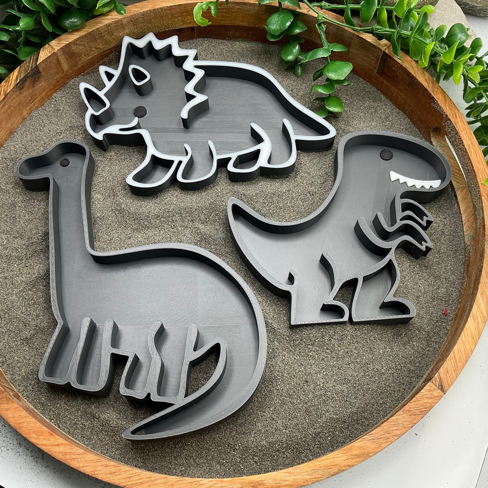 3D-printed dinosaur fill shapes sensory filling tray, 3-piece set for sand and rice tuff trays - view 5 of 11