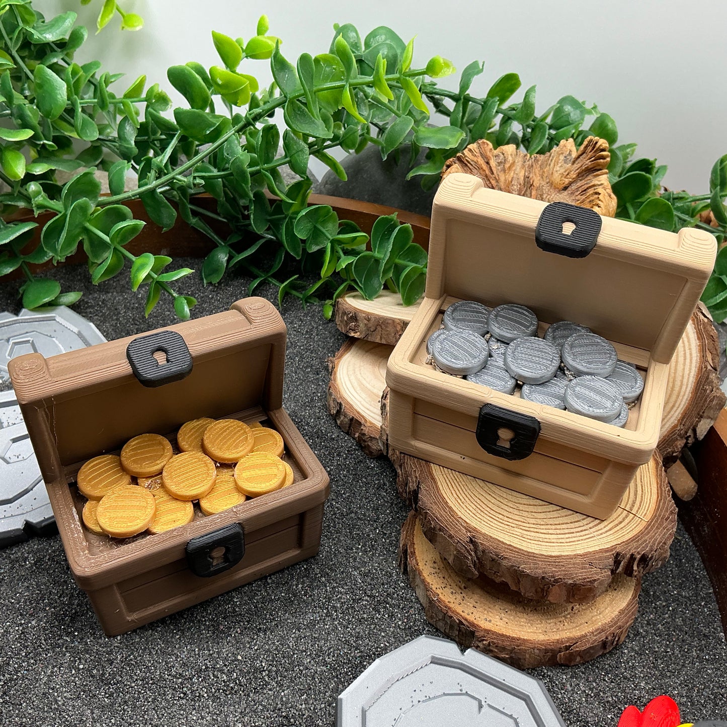 Pirate,Treasure Chest, Parrot & Treasure Coins 6 piece set