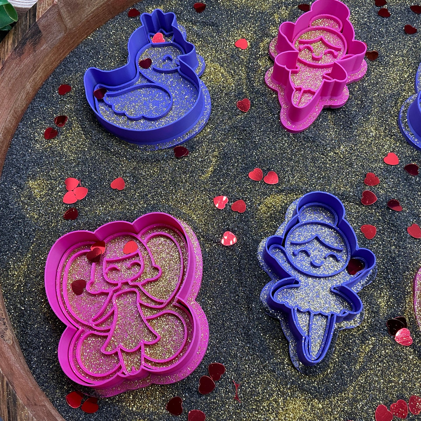 Fairy Ballerina Swan Cutter Stamp Cookie Playdoh 12 piece set play