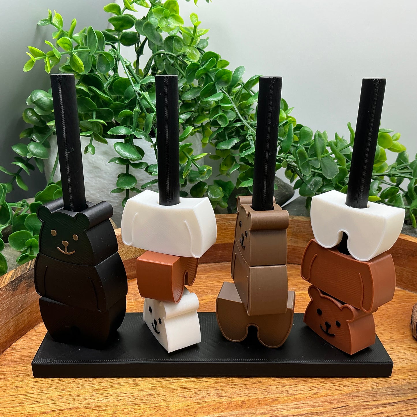 3D-printed bear-shaped pegs and threading board sensory toy for fine motor play - view 4 of 10