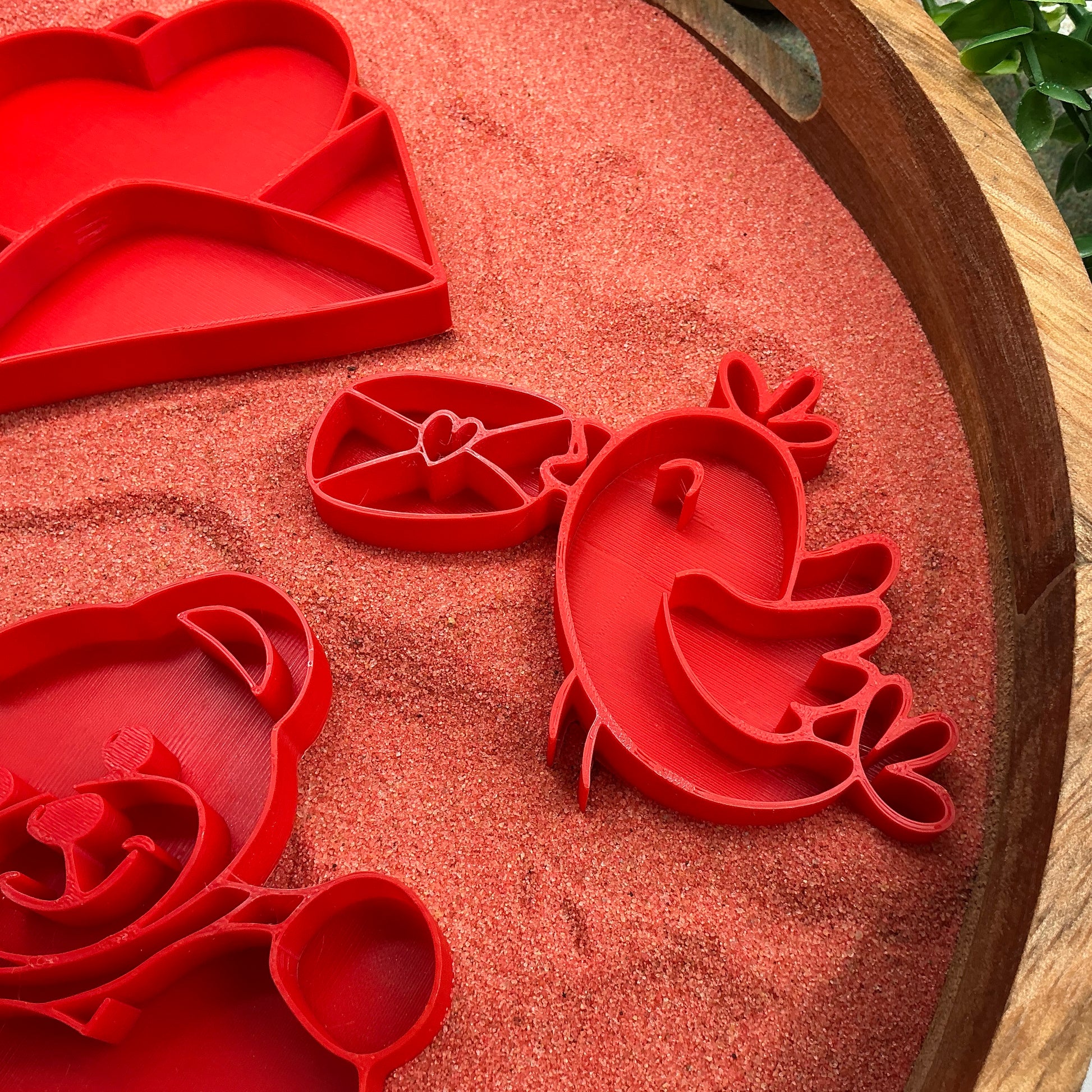 3D-printed love fill shapes sensory filling tray, 5-piece heart-themed set for sand and rice tuff trays - view 5 of 13