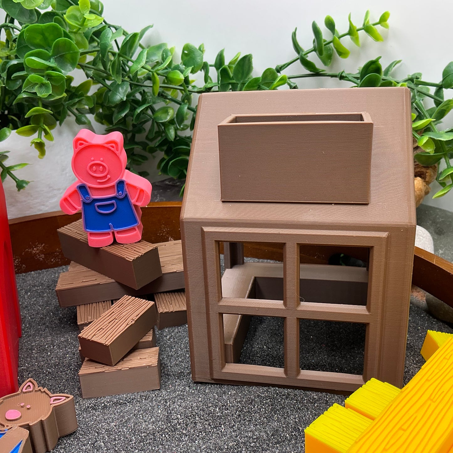 Three Little Pigs Story telling set 3D Printed Toys Eco - Friendly