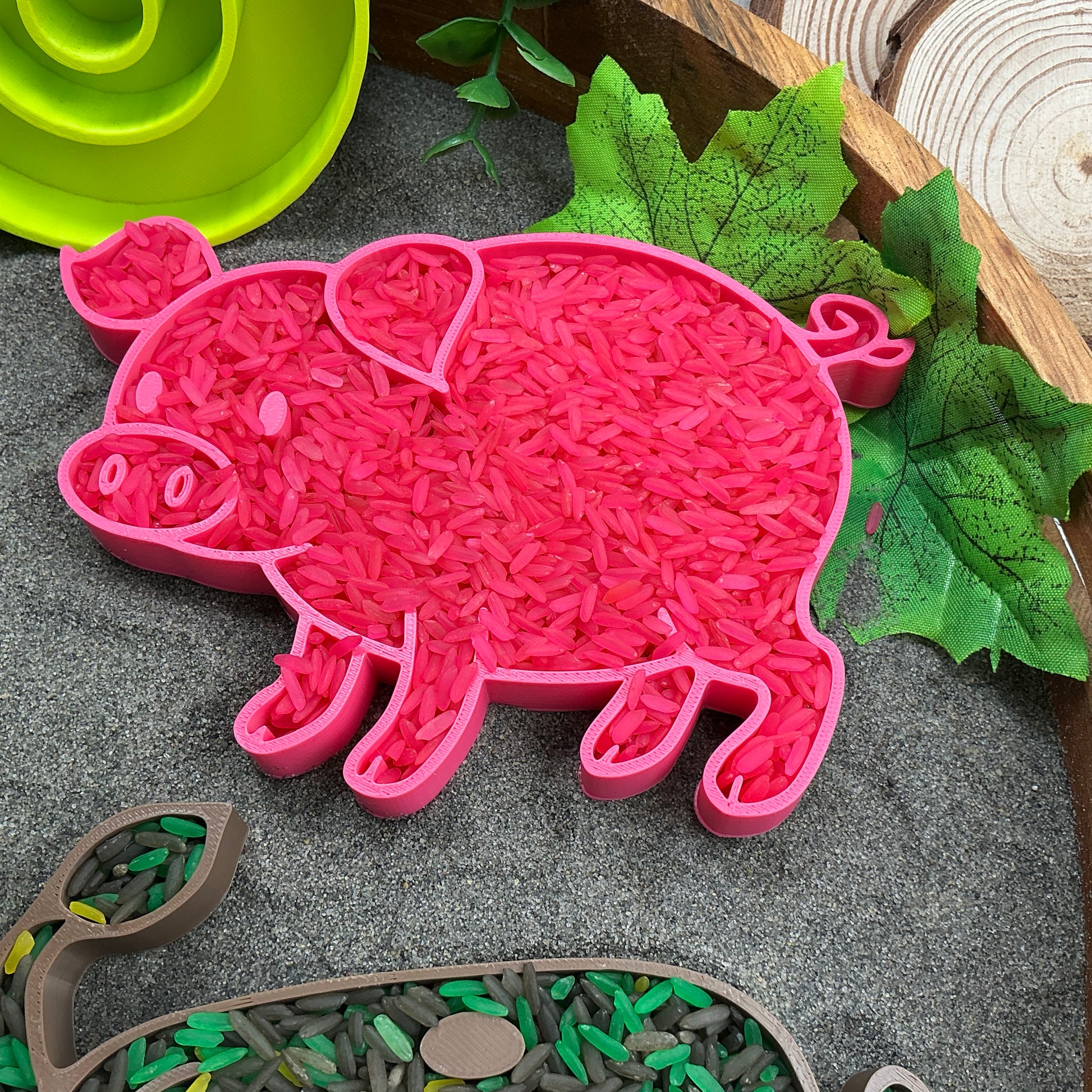 3D-printed farm animals sensory filling tray 4-piece set - cow, pig, sheep and chicken - view 10 of 12