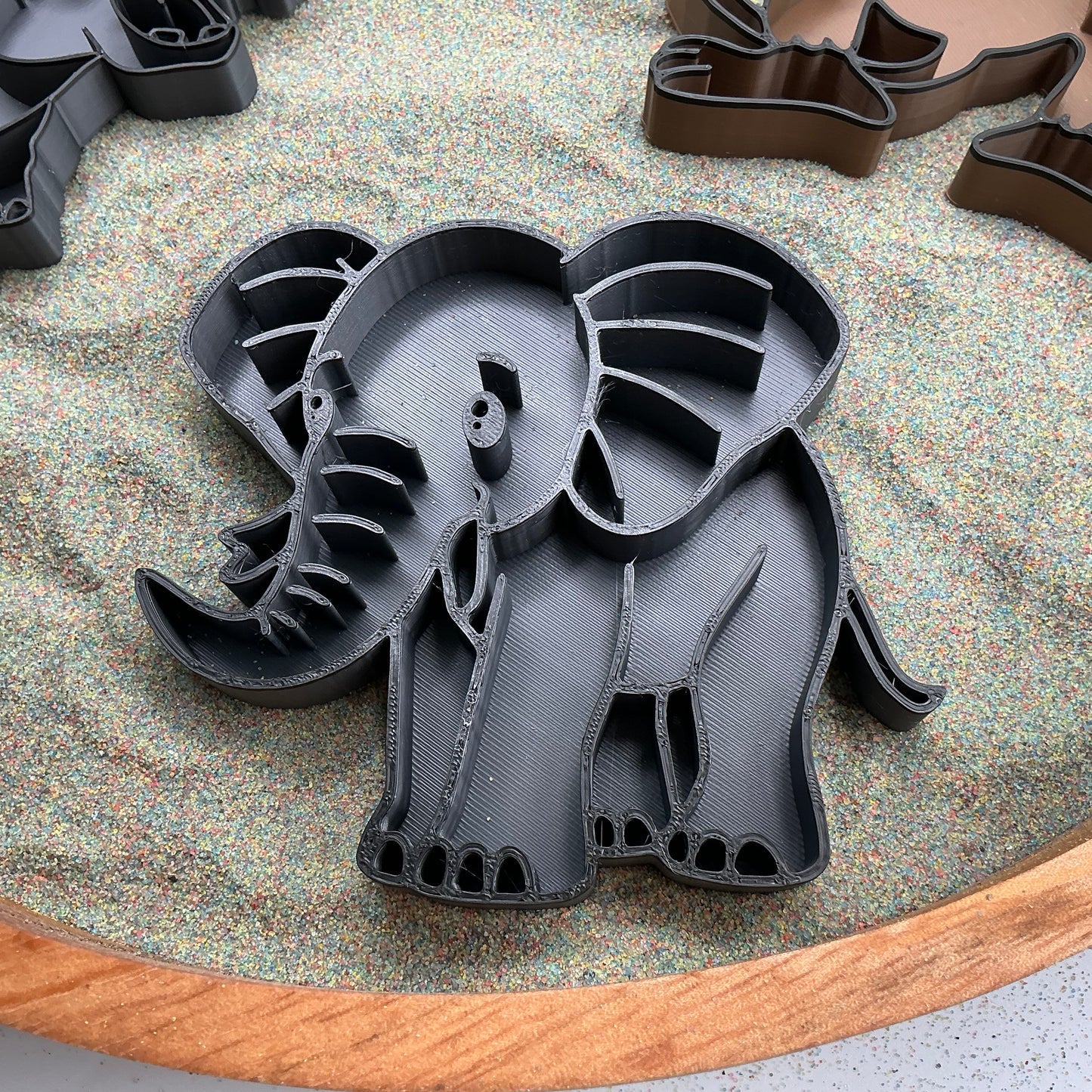Safari animals Fill Shapes Sensory Filling Trays 5 piece set elephant hippo lion monkey and giraffe