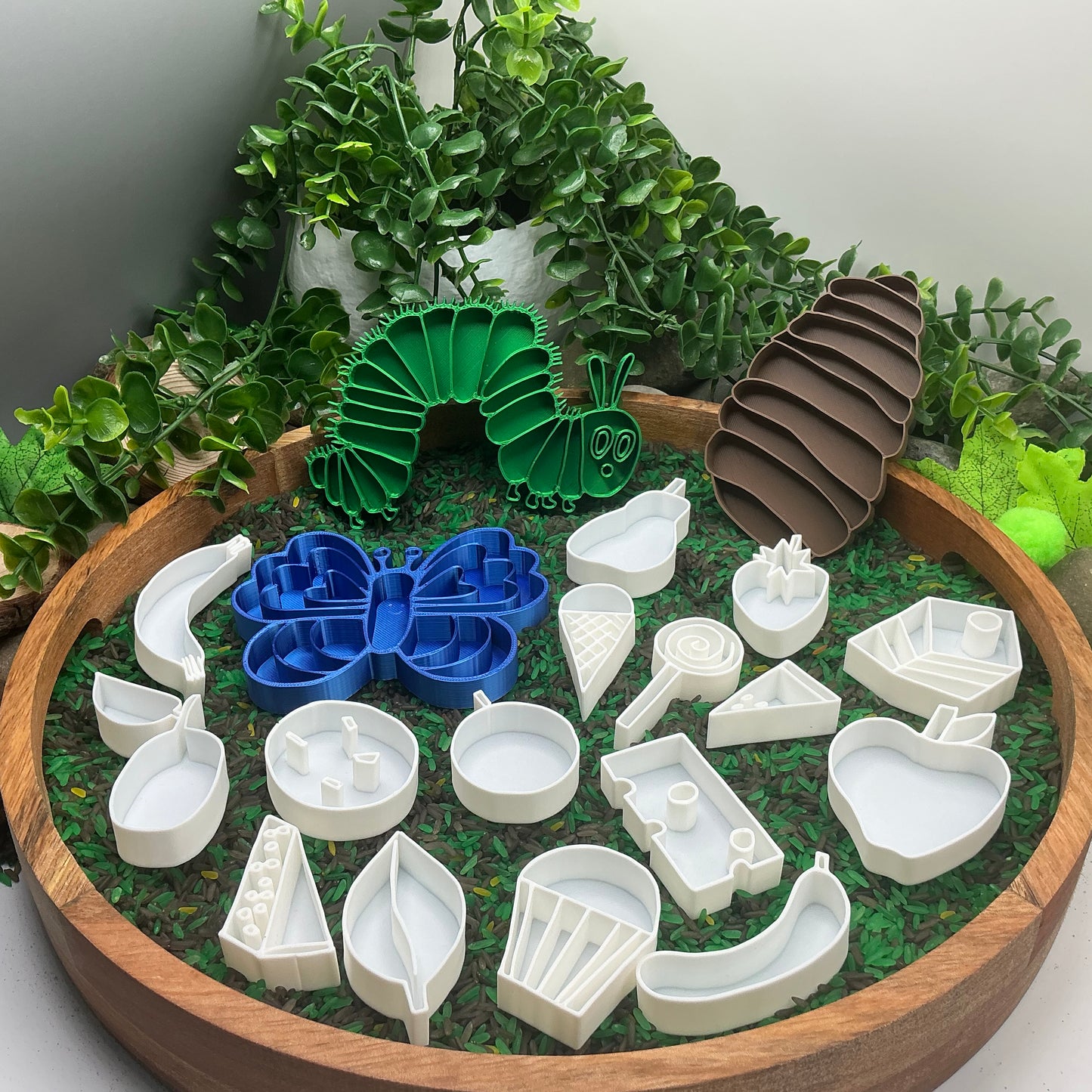Caterpillar, Cocoon & Butterfly story book telling Sensory Filling Trays Set - Eco-Friendly 3D Printed 19 piece set