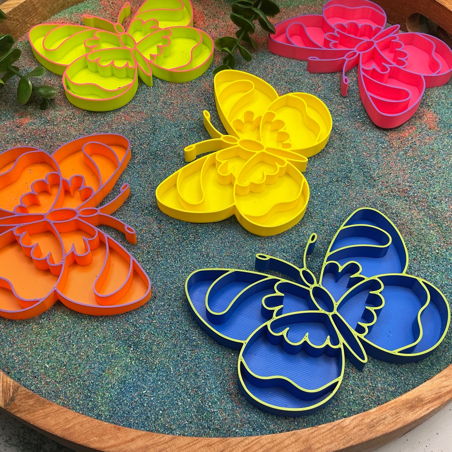 Butterfly fill shapes 5 piece set tuff tray sensory play