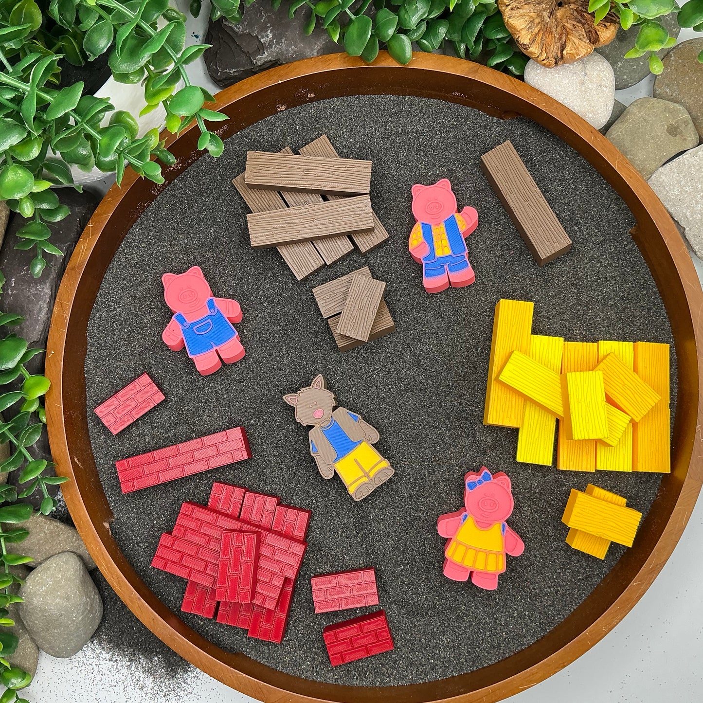 Three Little Pigs Story telling set 3D Printed Toys Eco - Friendly