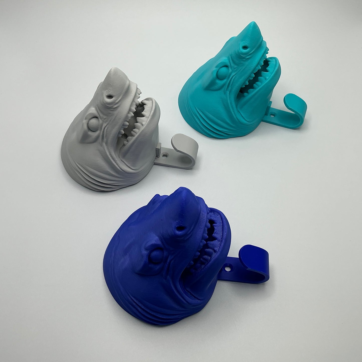 Shark Head Wall Hook 3D Printed Coat Hanger Ocean D�cor Kids Towel Holder for Ba - Close Up