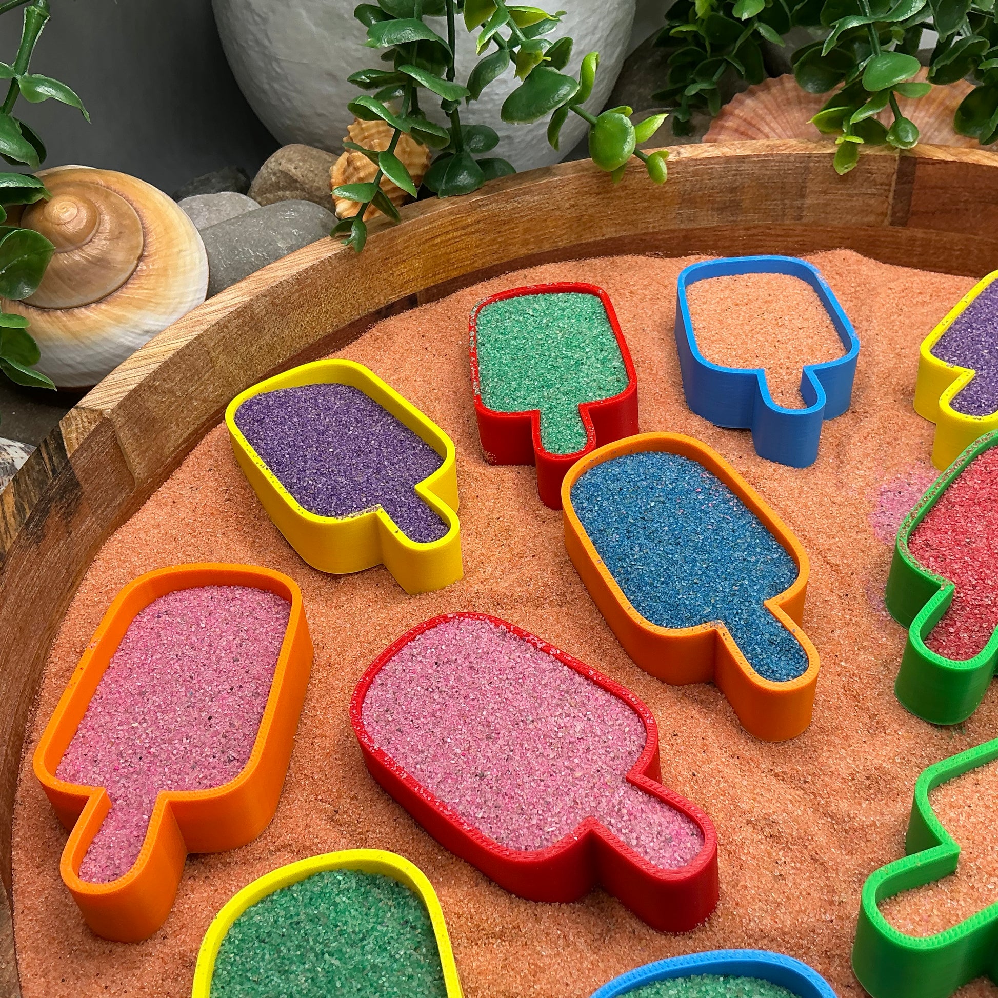 3D-printed ice cream lollies sensory fill shape set - 15 piece with 3 each of yellow, red, orange, blue and green - view 9 of 13