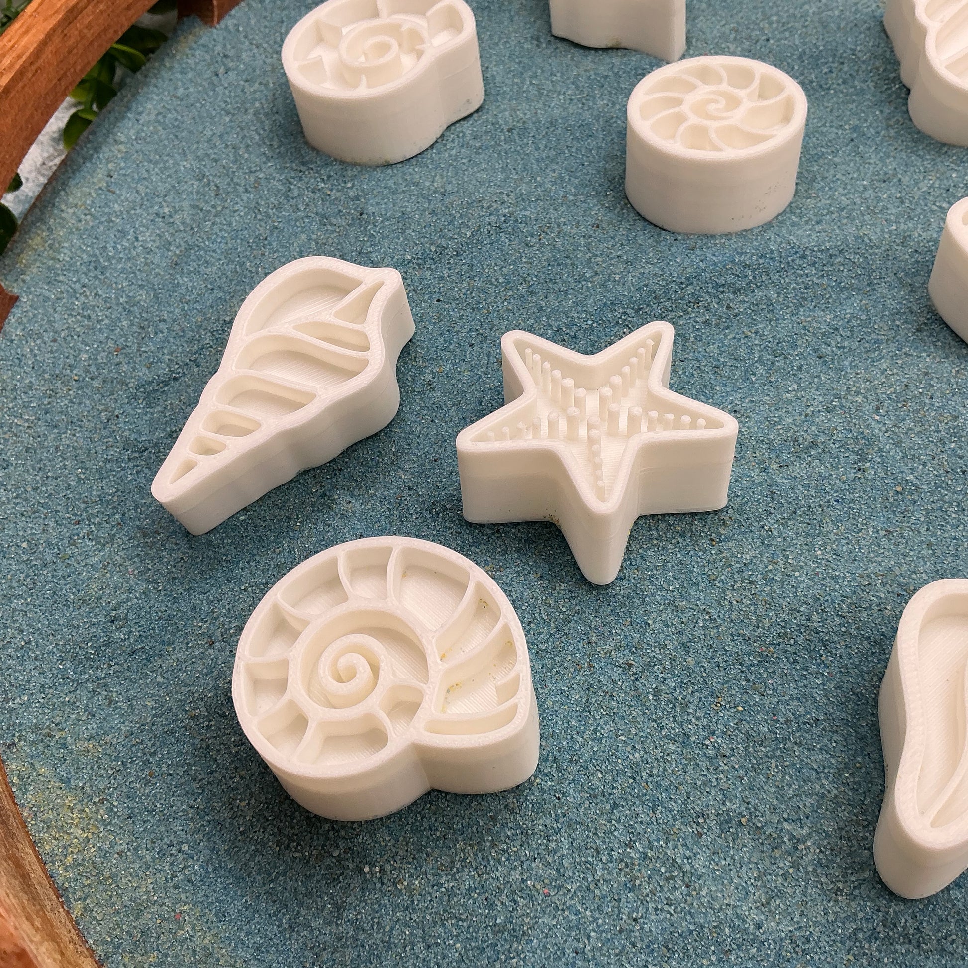 3D-printed shell sensory stamps, 13-piece set for play dough, kinetic sand and clay - view 3 of 7