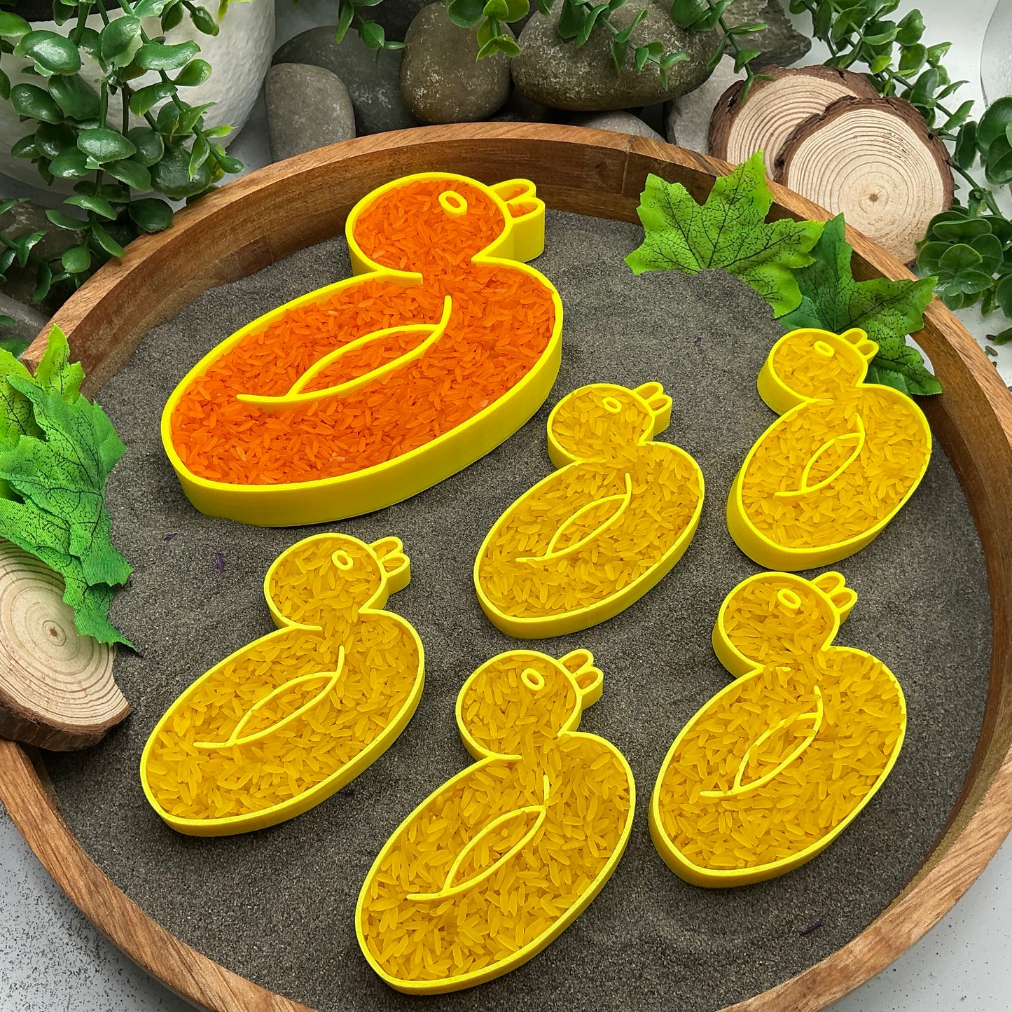 Five Little Ducks Sensory Tray Set 6 Piece Set Eco-Friendly 3D Printed Nursery Rhyme Activity