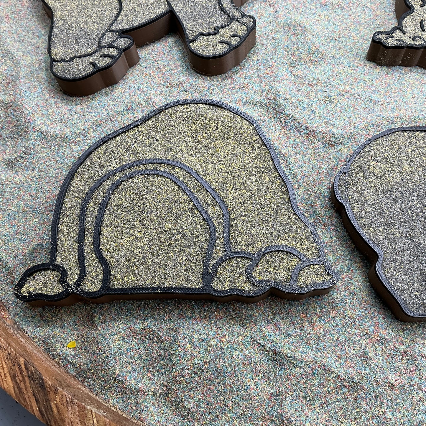 3D-printed bear theme sensory filling tray, 4-piece set for sand and rice tuff trays - perfect for bear hunt storytelling - view 11 of 13