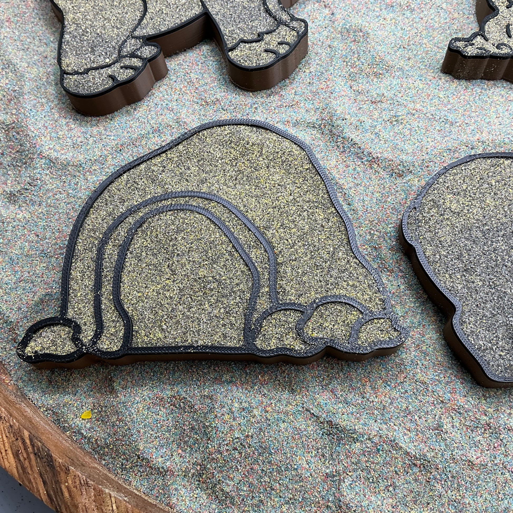 3D-printed bear theme sensory filling tray, 4-piece set for sand and rice tuff trays - perfect for bear hunt storytelling - view 11 of 13