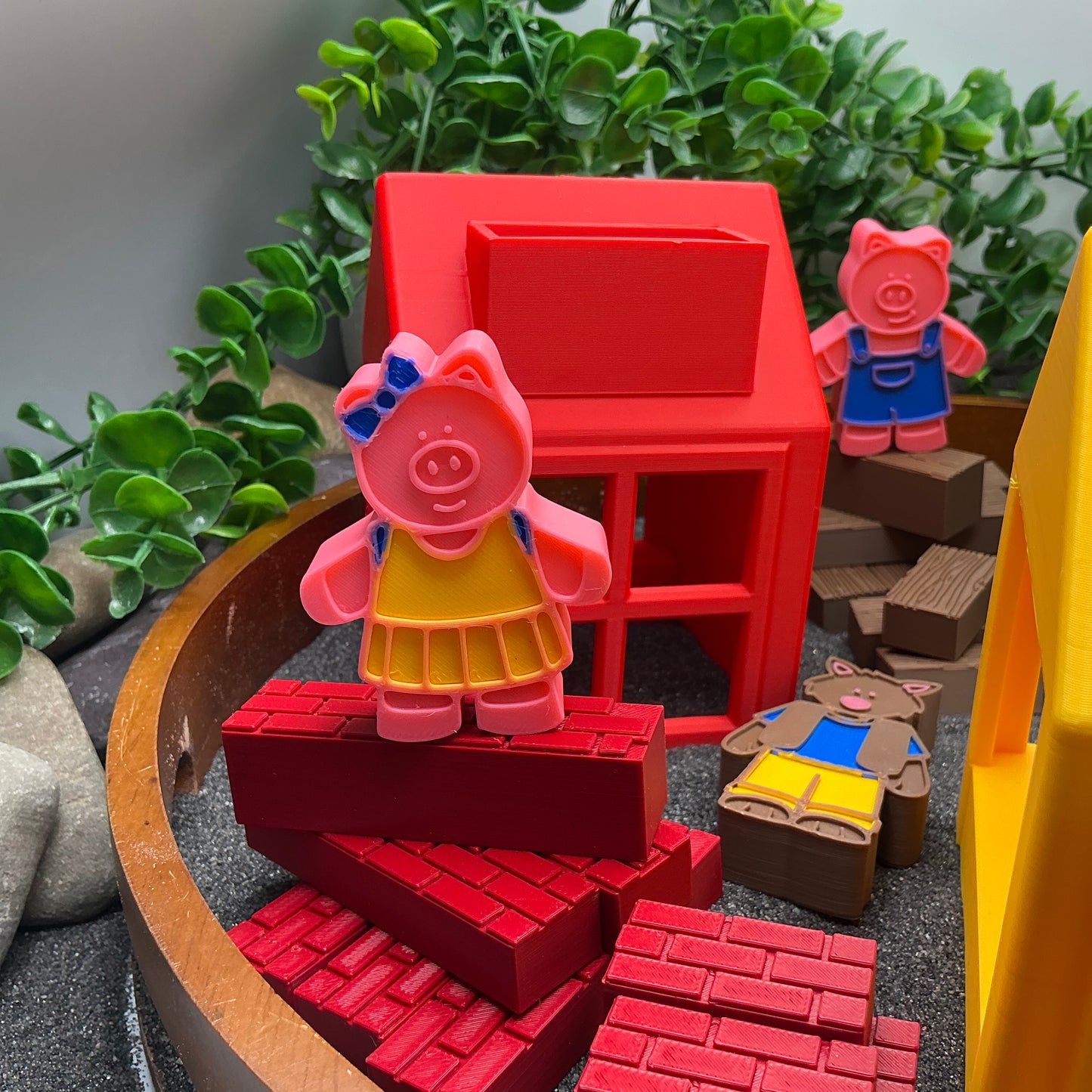 Three Little Pigs Story telling set 3D Printed Toys Eco - Friendly