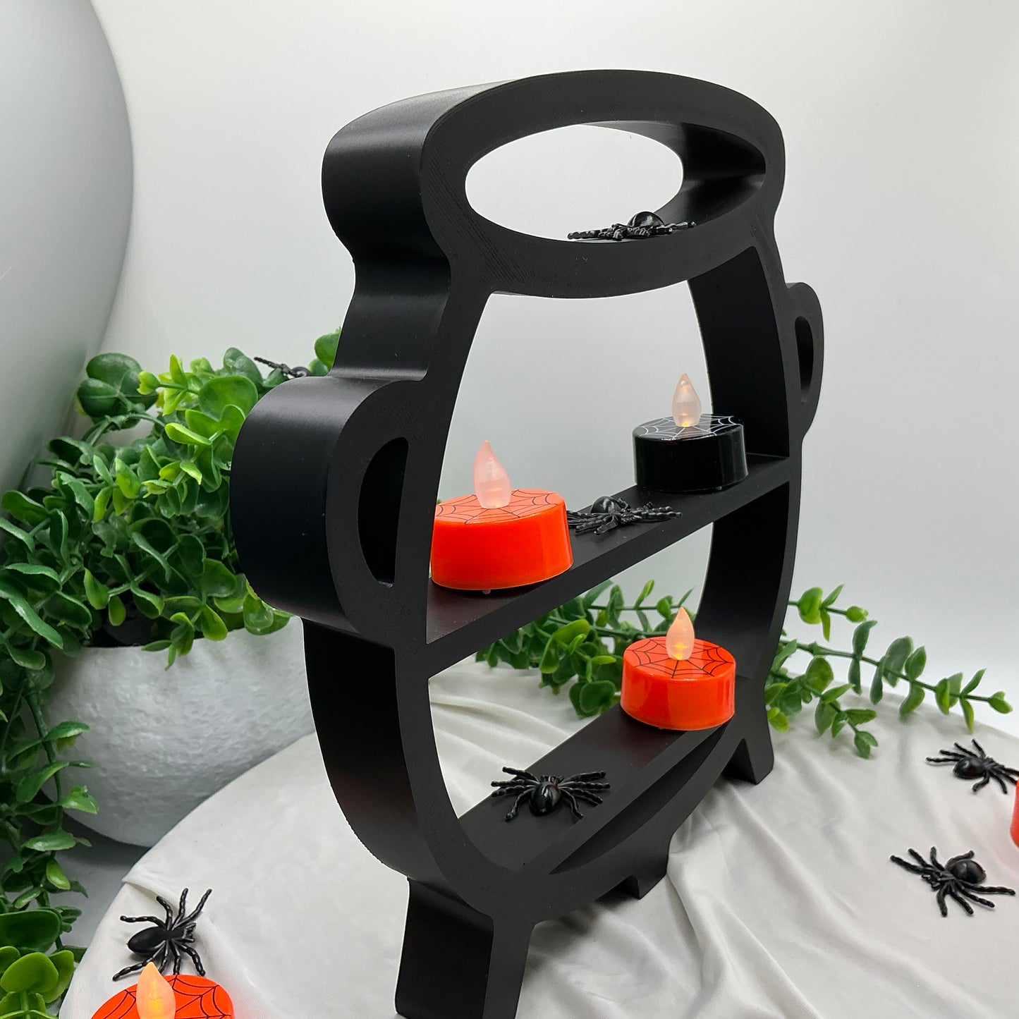 Halloween mini shelves set Cauldron, Pumpkin & Witches Hat