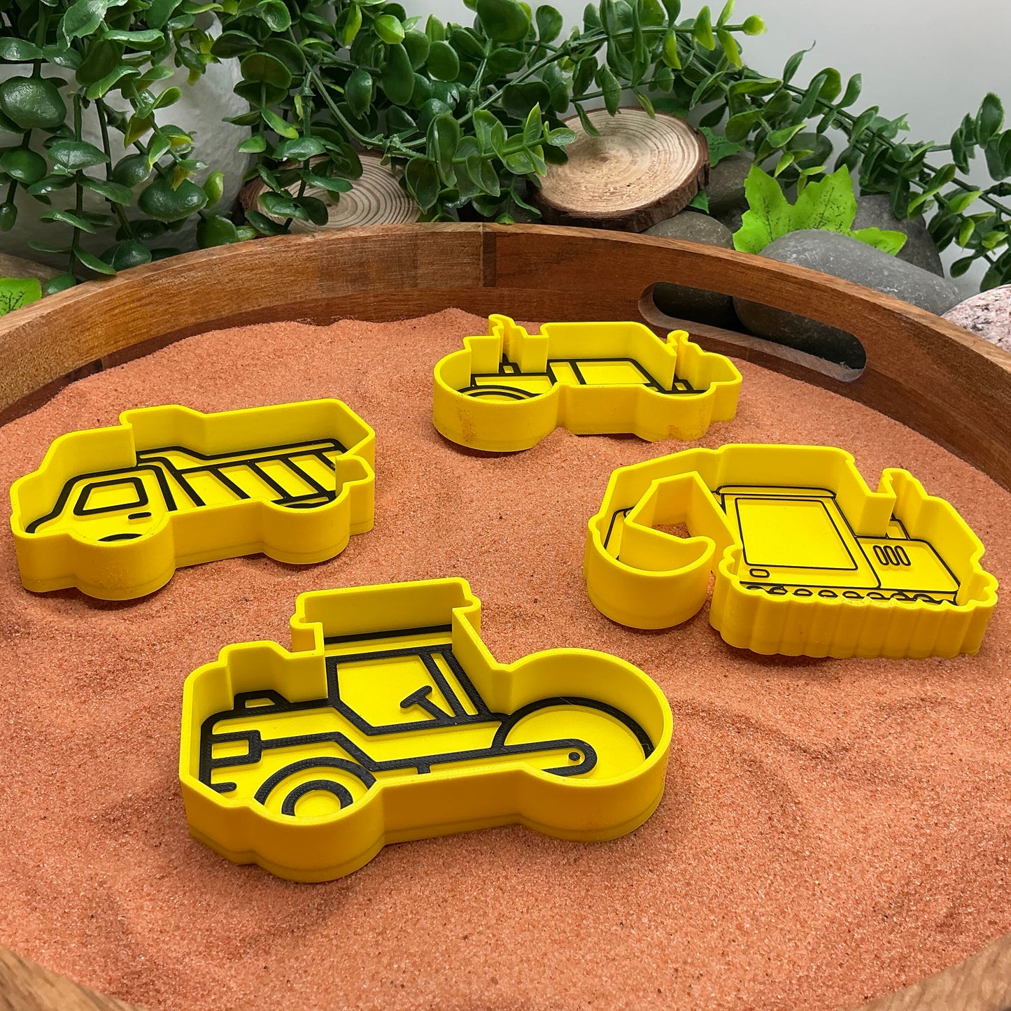 3D-printed construction vehicles sensory fill shape set - 4 piece colour set B for tuff trays and sandpits - view 7 of 14