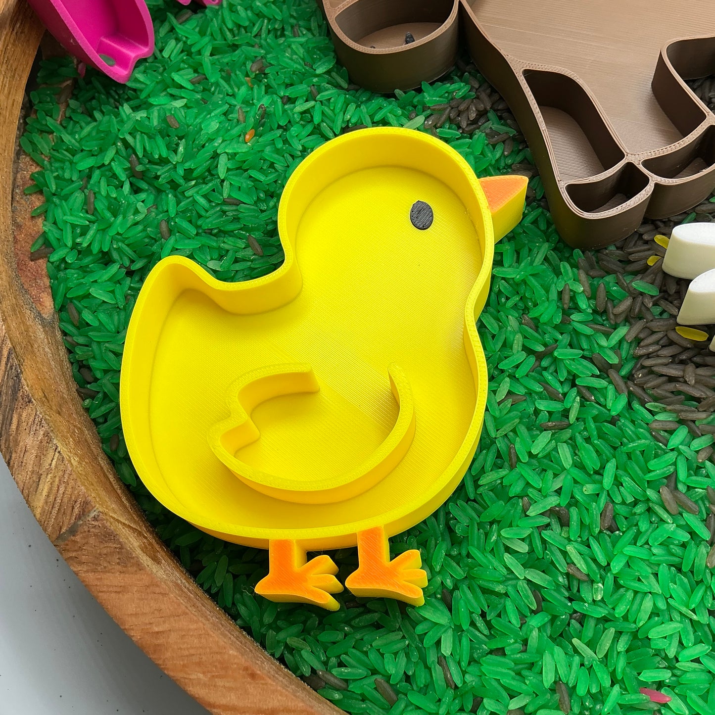 3D-printed farm animals sensory filling tray 6-piece set - pig, sheep, chick, chicken, cow and horse - view 5 of 15