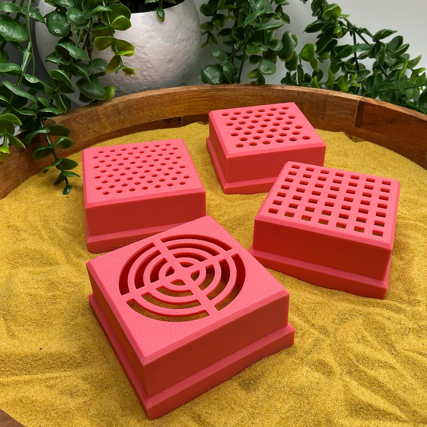 Sand & Water Sieve Set (4 Piece) Stacking Trays - side view