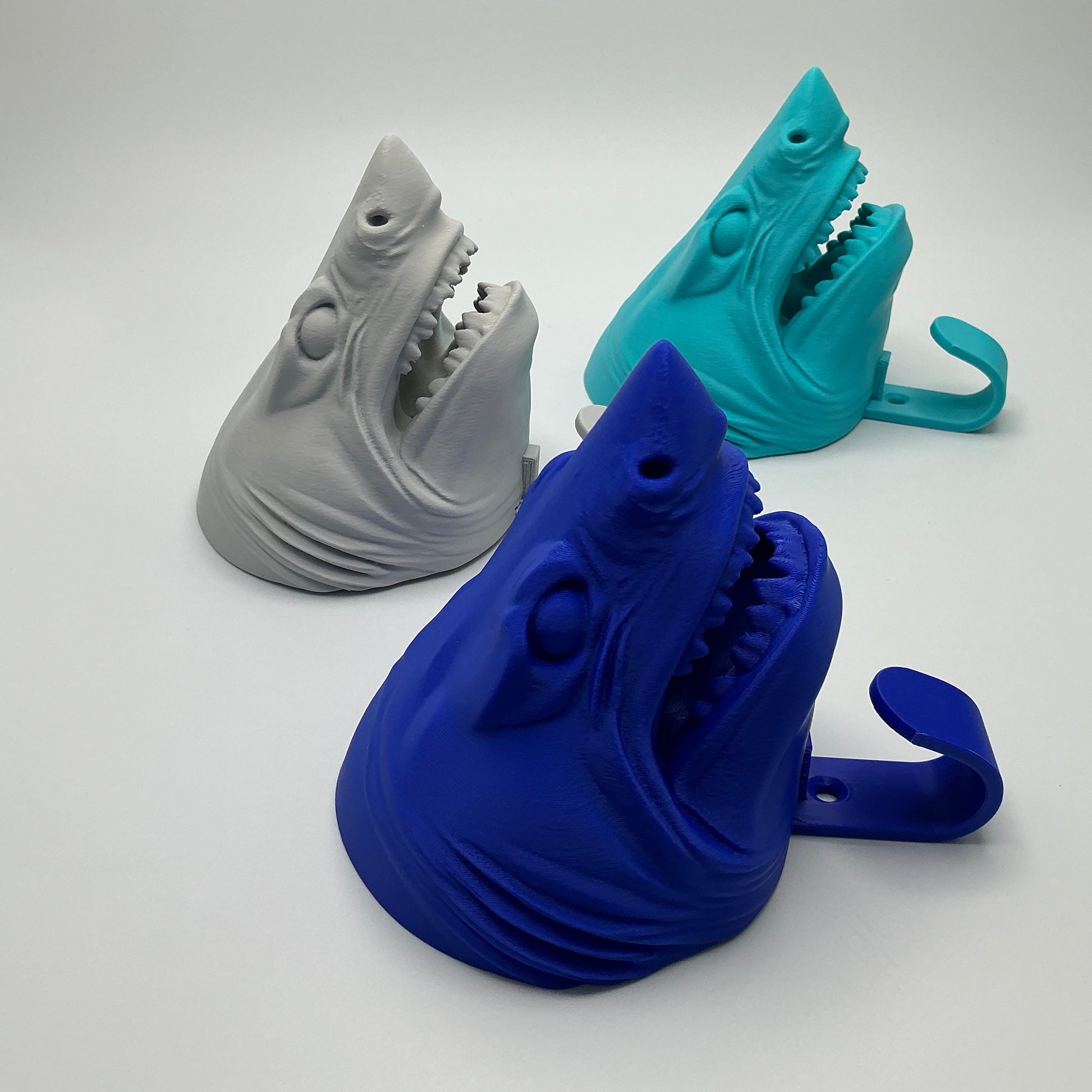 Shark Head Wall Hook 3D Printed Coat Hanger Ocean D�cor Kids Towel Holder for Ba - Main Product Image