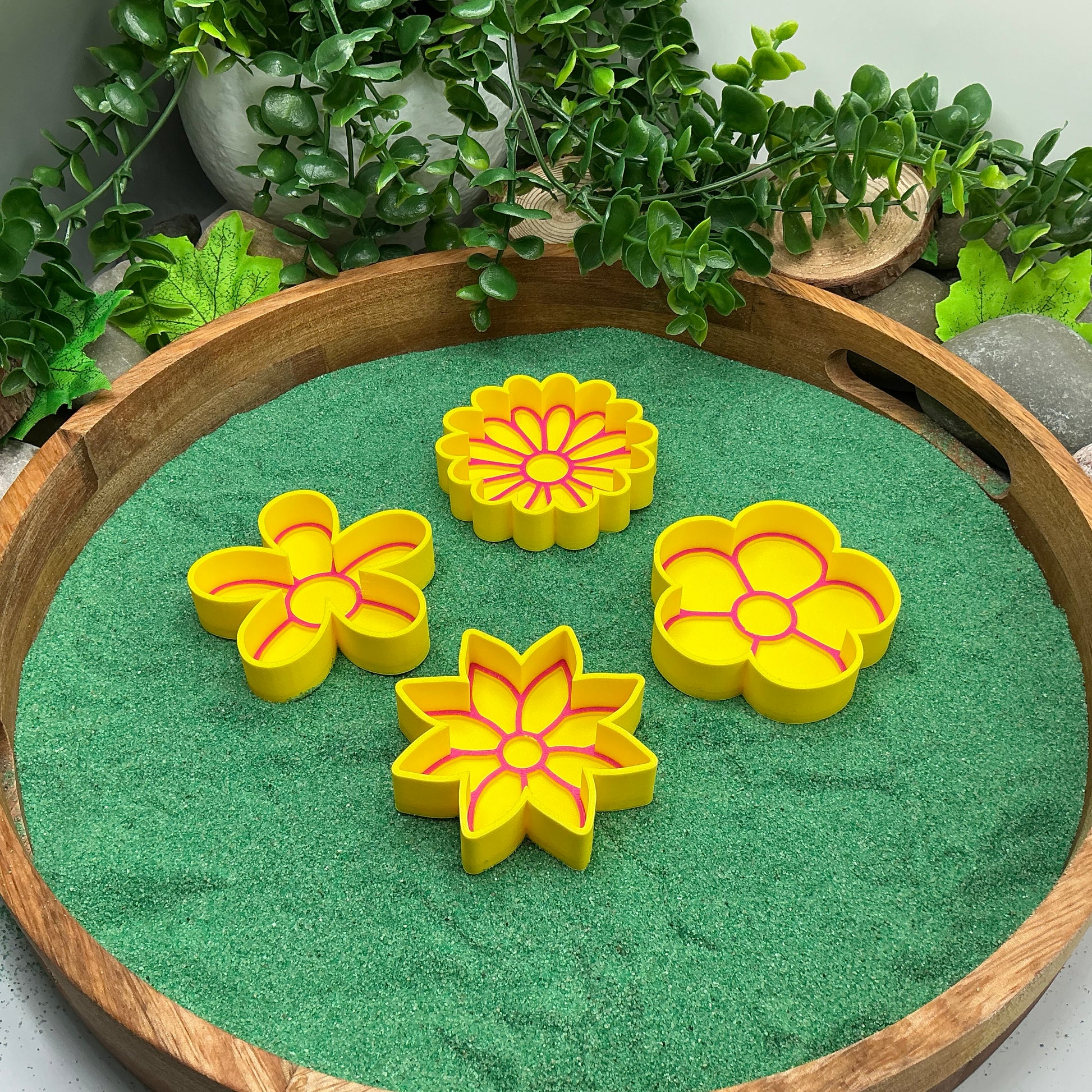 3D-printed flower sensory fill shape set - 4 piece for tuff trays, sandpits and garden play - view 1 of 9