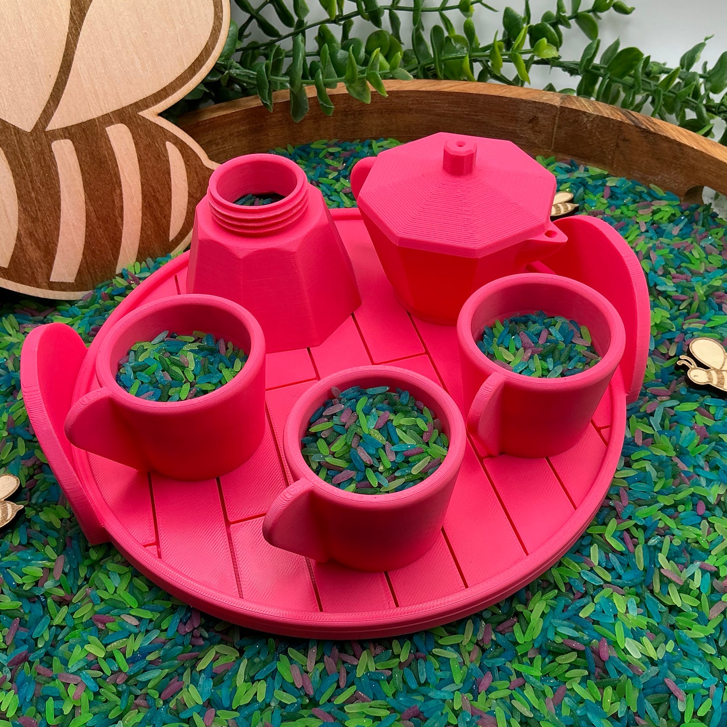 Coffee Maker Set (5 Piece) - 3D Printed Kitchen Role Play Toy, Eco-Friendly