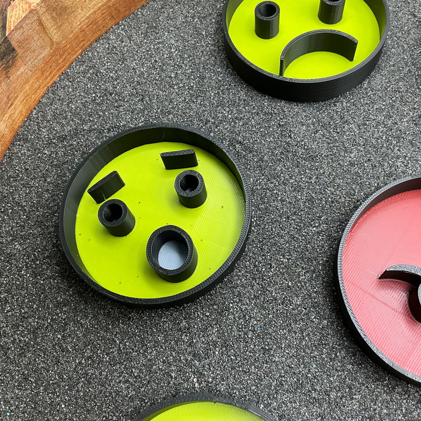 Emotion faces fill shapes 7 piece set emotion themed tuff trays sensory filling trays