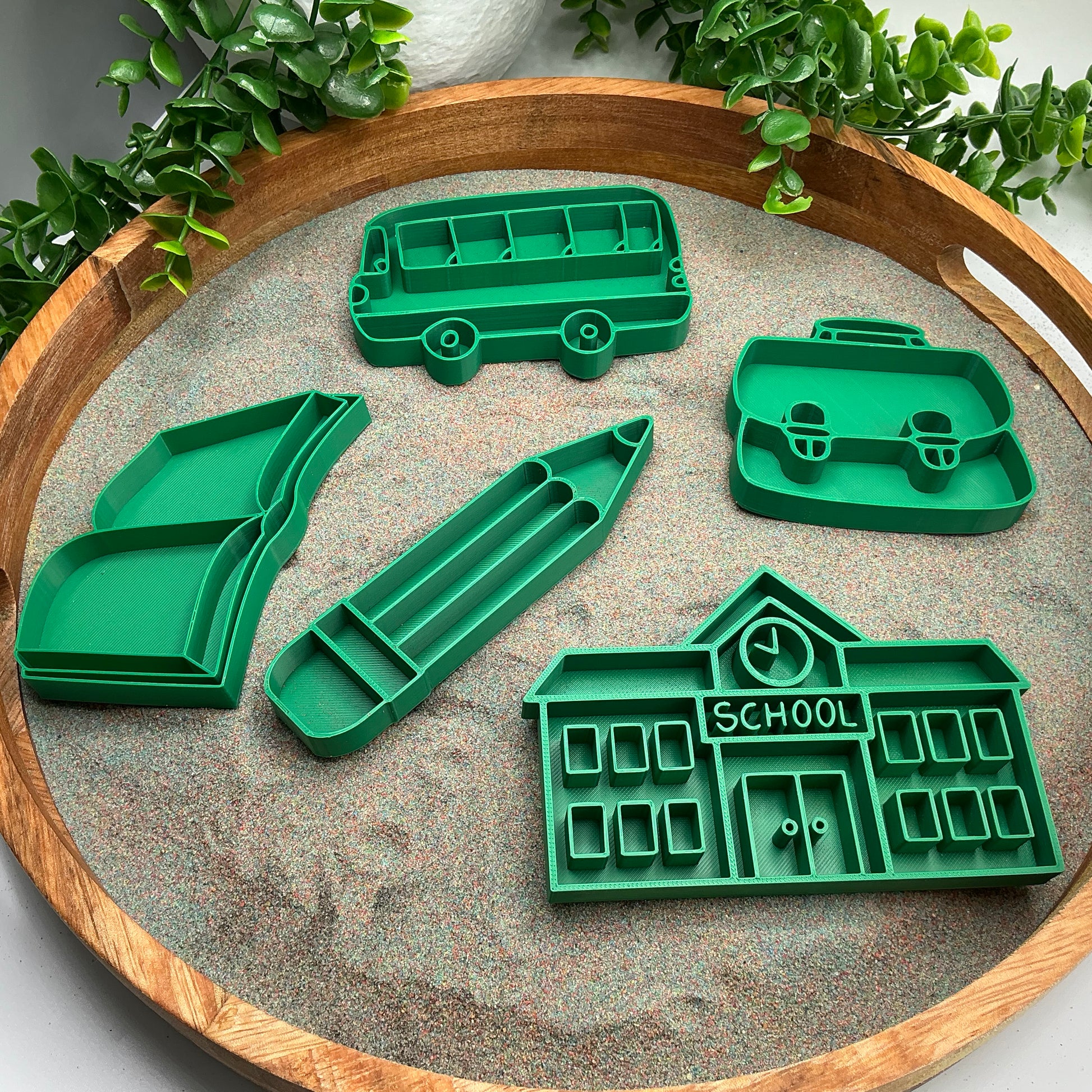 School Sensory Filling Trays 5 Piece Set - showing texture
