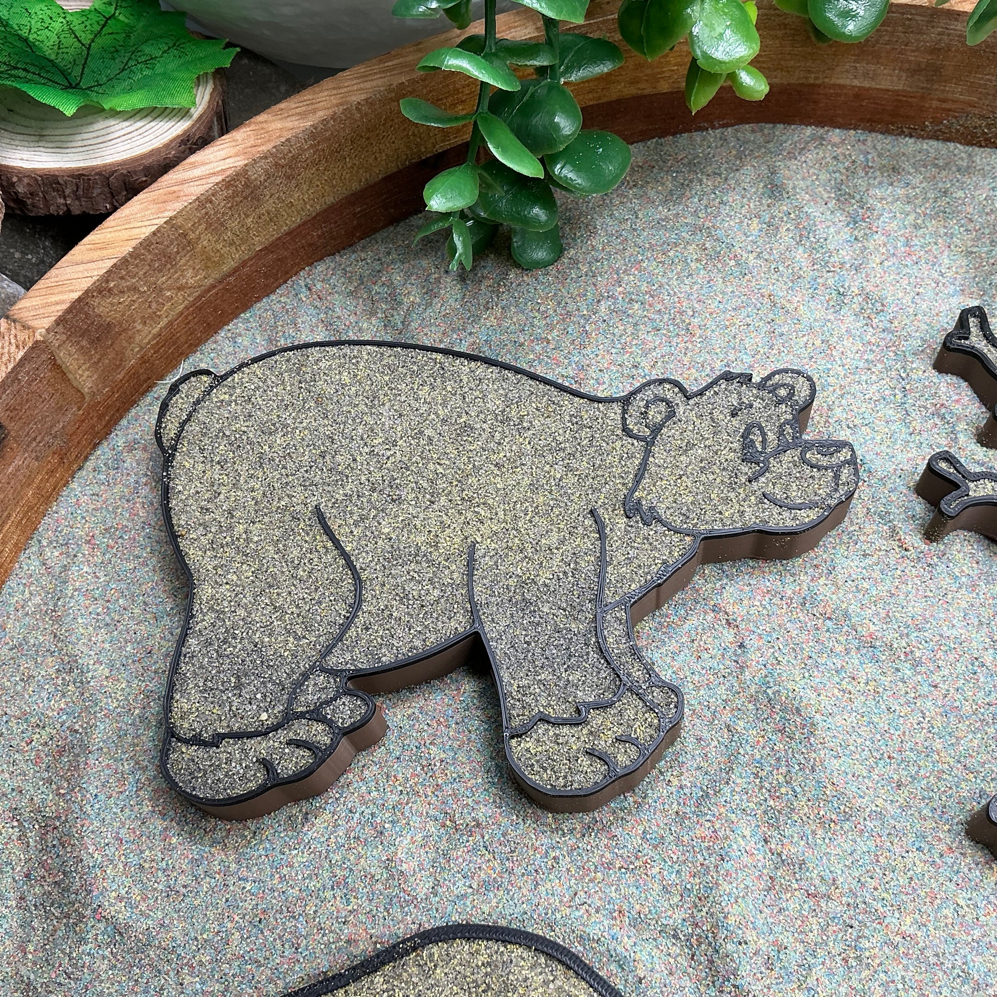 3D-printed bear theme sensory filling tray, 4-piece set for sand and rice tuff trays - perfect for bear hunt storytelling - view 9 of 13