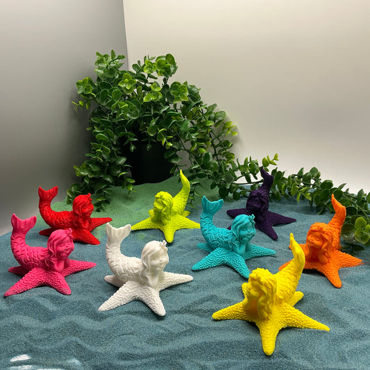3D Printed Mermaid Princess on Starfish Textured Sensory Toy - Main Product Image