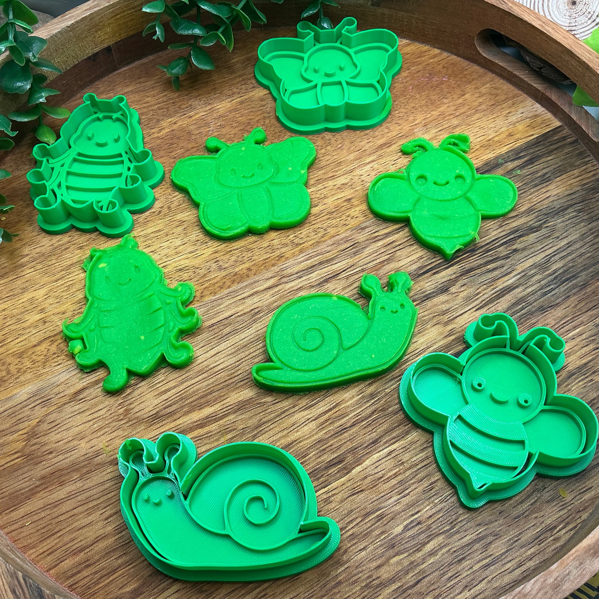 3D-printed spring garden insects play dough cookie cutter set - 4 piece with bee, butterfly, snail and ladybug - view 13 of 13
