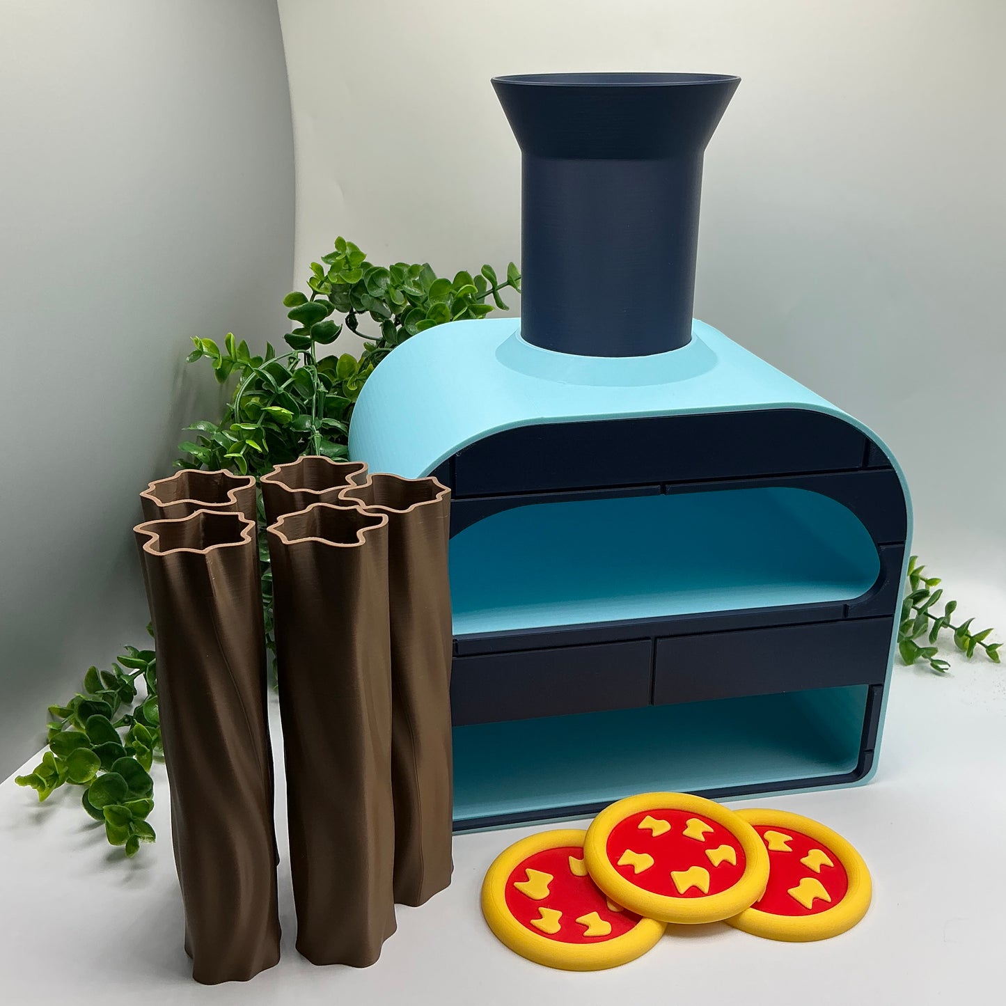 Large Pizza Oven Stove Set Kitchen Food Role Play Set 3D Printed - close-up detail
