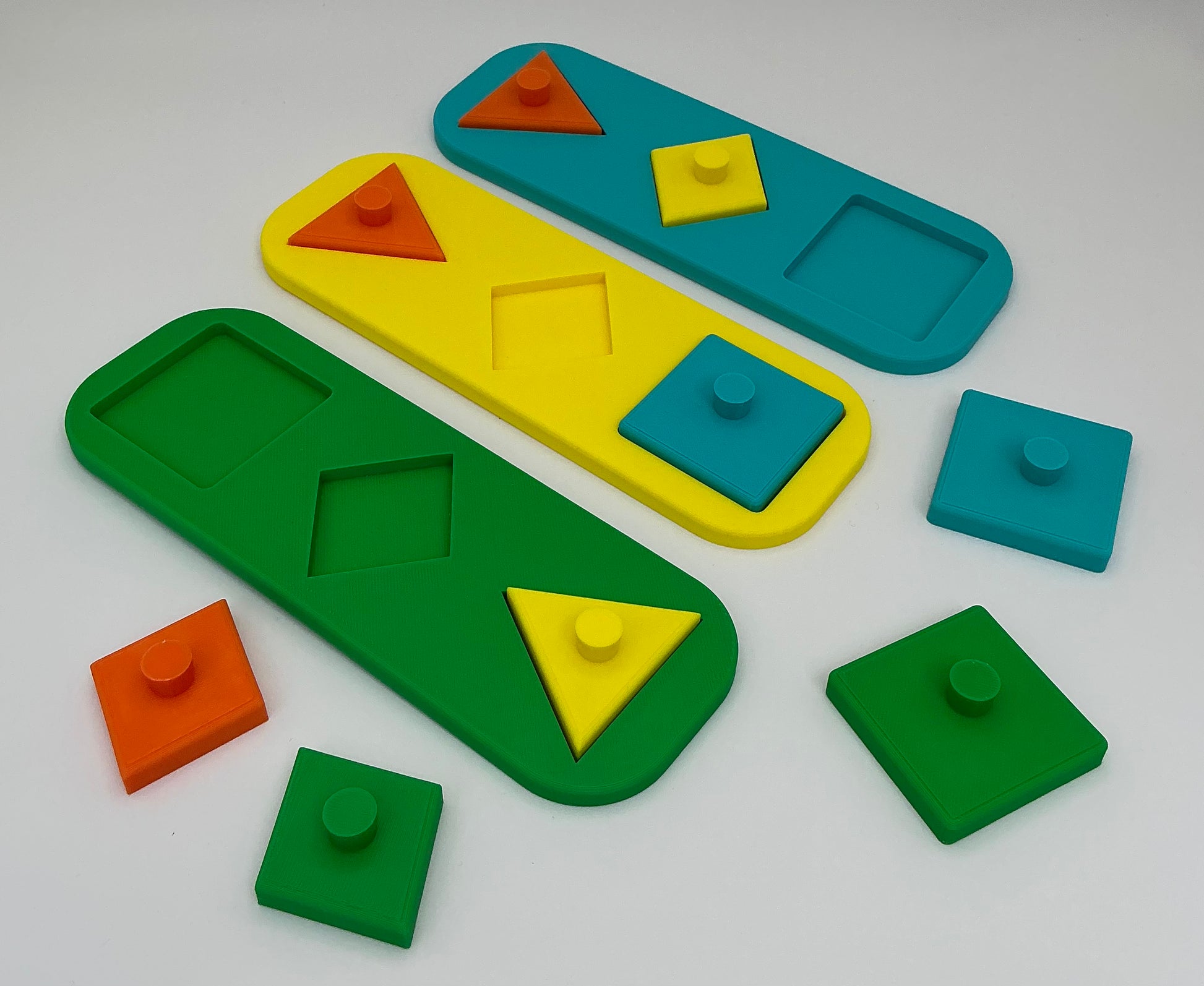 Children's 3D Printed Three Shape Children's Jigsaw Puzzle Eco Friendly Shape Pu - Close Up