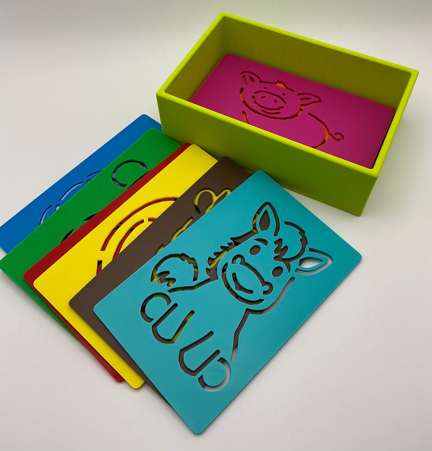 10-Piece Farm Animal Stencil Set with Storage Box Eco-Friendly 3D Printed Kids A - View 5
