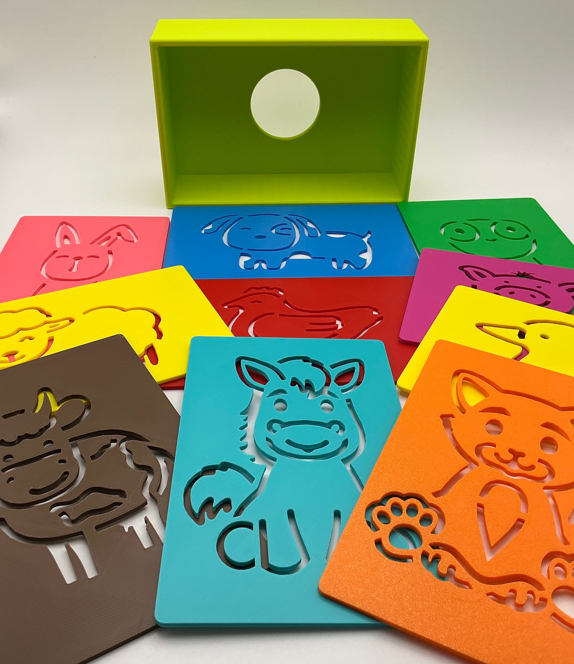 10-Piece Farm Animal Stencil Set with Storage Box Eco-Friendly 3D Printed Kids A - View 10