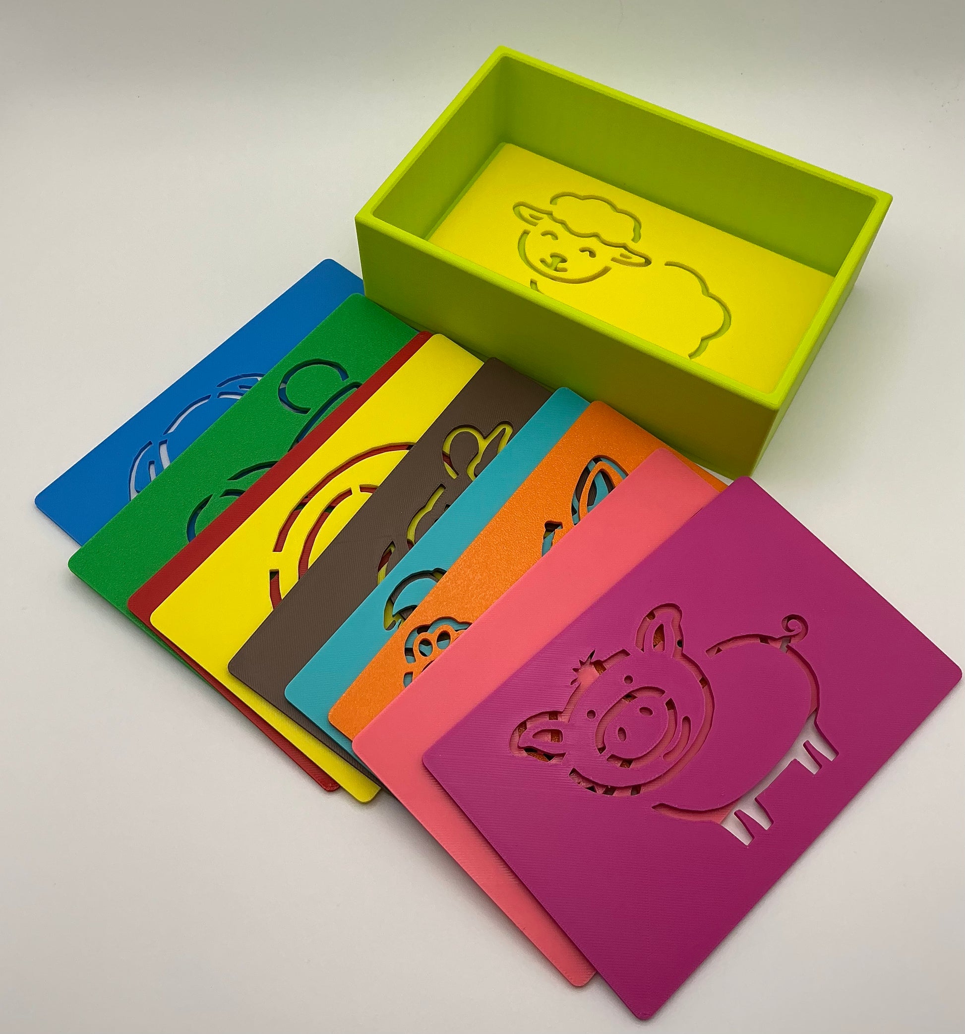 10-Piece Farm Animal Stencil Set with Storage Box Eco-Friendly 3D Printed Kids A - Main Product Image