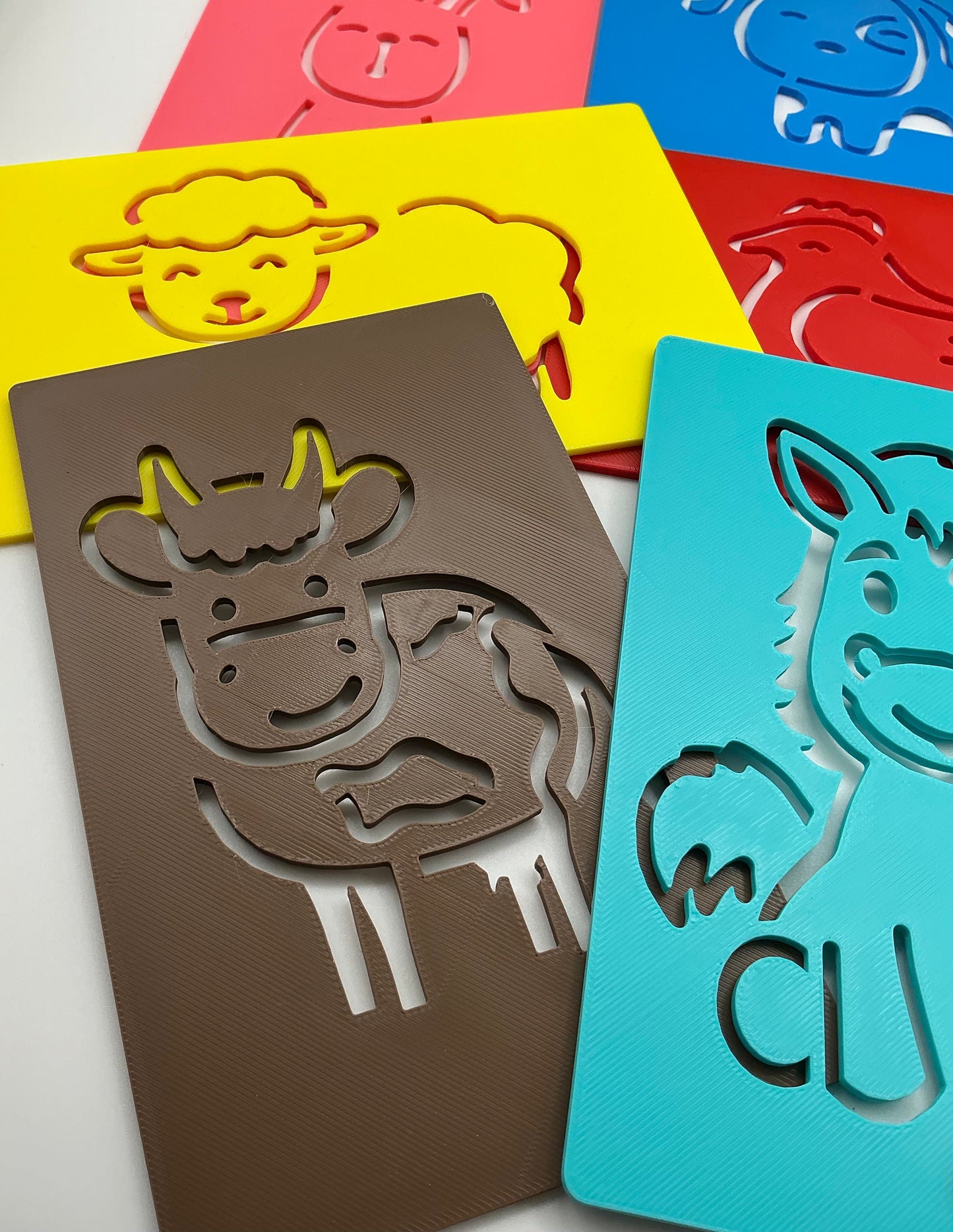 10-Piece Farm Animal Stencil Set with Storage Box Eco-Friendly 3D Printed Kids A - View 9